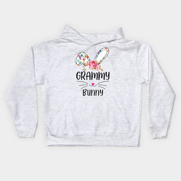 Grammy Bunny Floral Happy Easter Day Kids Hoodie by snnt